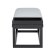 Georgia Gray Upholstered Bench with Removable Tray in Black Wood