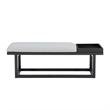 Georgia Gray Upholstered Bench with Removable Tray in Black Wood