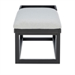 Georgia Gray Upholstered Bench with Removable Tray in Black Wood