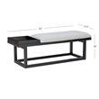 Georgia Gray Upholstered Bench with Removable Tray in Black Wood