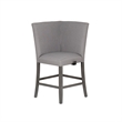 Spiva Gray Upholstered Counter Corner Seat with Dark Gray Wooden Legs