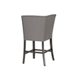 Spiva Gray Upholstered Counter Corner Seat with Dark Gray Wooden Legs