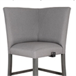 Spiva Gray Upholstered Counter Corner Seat with Dark Gray Wooden Legs