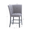 Spiva Gray Upholstered Counter Corner Seat with Dark Gray Wooden Legs