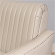 Corin Swivel Accent Chair in Cream Faux Leather Tufted Upholstery