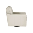 Corin Swivel Accent Chair in Cream Faux Leather Tufted Upholstery