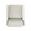 Corin Swivel Accent Chair in Cream Faux Leather Tufted Upholstery