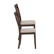 Warren X-Back Side Chairs with Padded Seats in Brown Wood - Set of 2