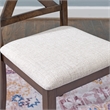 Warren X-Back Side Chairs with Padded Seats in Brown Wood - Set of 2