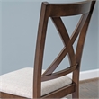 Warren X-Back Side Chairs with Padded Seats in Brown Wood - Set of 2