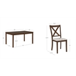 Warren 5 Piece Dining Set with 4 Upholstered Chairs in Warm Brown Wood