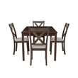 Warren 5 Piece Dining Set with 4 Upholstered Chairs in Warm Brown Wood