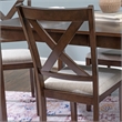 Warren 5 Piece Dining Set with 4 Upholstered Chairs in Warm Brown Wood