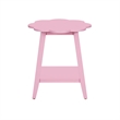 Natalia Flower Scalloped Edge Side Table with Lower Shelf in Pink Wood