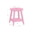 Natalia Flower Scalloped Edge Side Table with Lower Shelf in Pink Wood