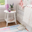 Natalia Flower Scalloped Edge Side Table with Lower Shelf in White Wood