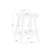Natalia Flower Scalloped Edge Side Table with Lower Shelf in White Wood