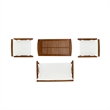 Jubil 4 Piece Outdoor Set with White Cushions and Brown Acacia Wood Frame