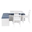 Linon Nova Wood Dining Nook Four Piece Set in White