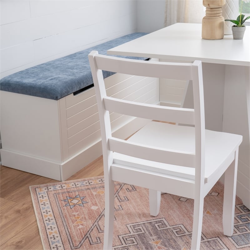 Linon Nova Wood Dining Nook Four Piece Set in White