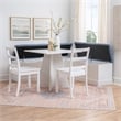 Linon Nova Wood Dining Nook Four Piece Set in White