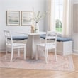 Linon Nova Wood Dining Nook Four Piece Set in White