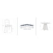 Linon Nova Wood Dining Nook Four Piece Set in White