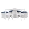 Linon Nova Wood Dining Nook Four Piece Set in White