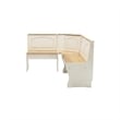 Linon Chelsea Wood Dining Nook Corner Unit in White and Natural