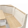 Linon Chelsea Wood Dining Nook Corner Unit in White and Natural