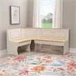 Linon Chelsea Wood Dining Nook Corner Unit in White and Natural