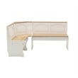 Linon Chelsea Wood Dining Nook Corner Unit in White and Natural