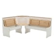 Linon Chelsea Wood Dining Nook Corner Unit in White and Natural
