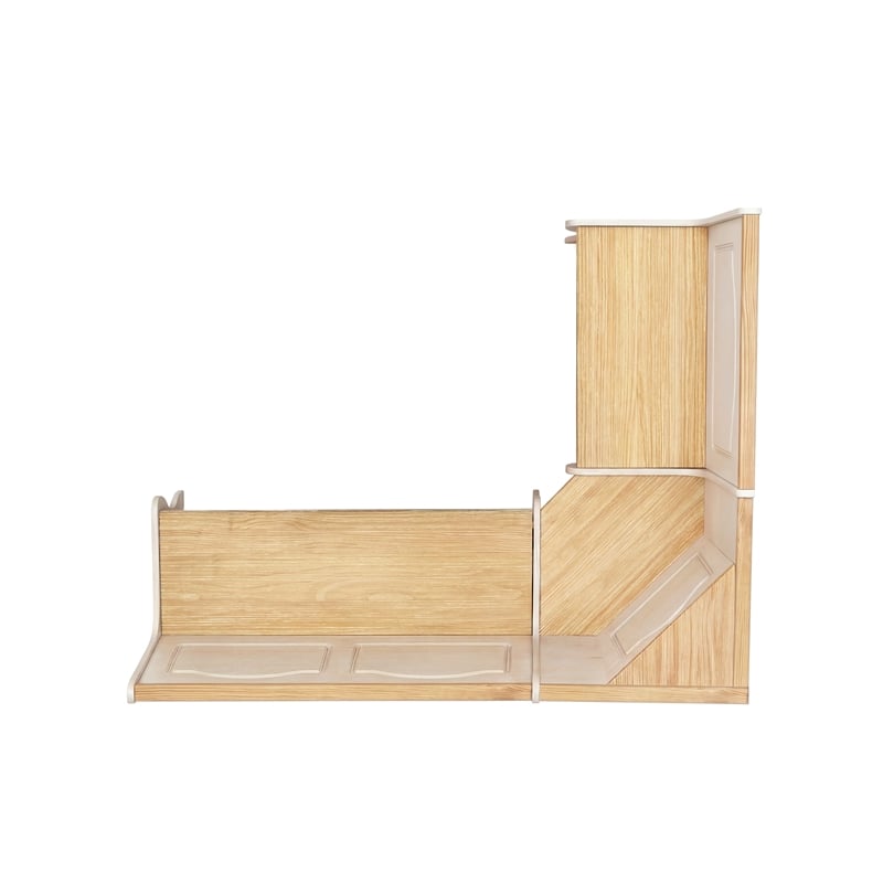 Linon Chelsea Wood Dining Nook Corner Unit in White and Natural
