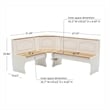 Linon Chelsea Wood Dining Nook Corner Unit in White and Natural