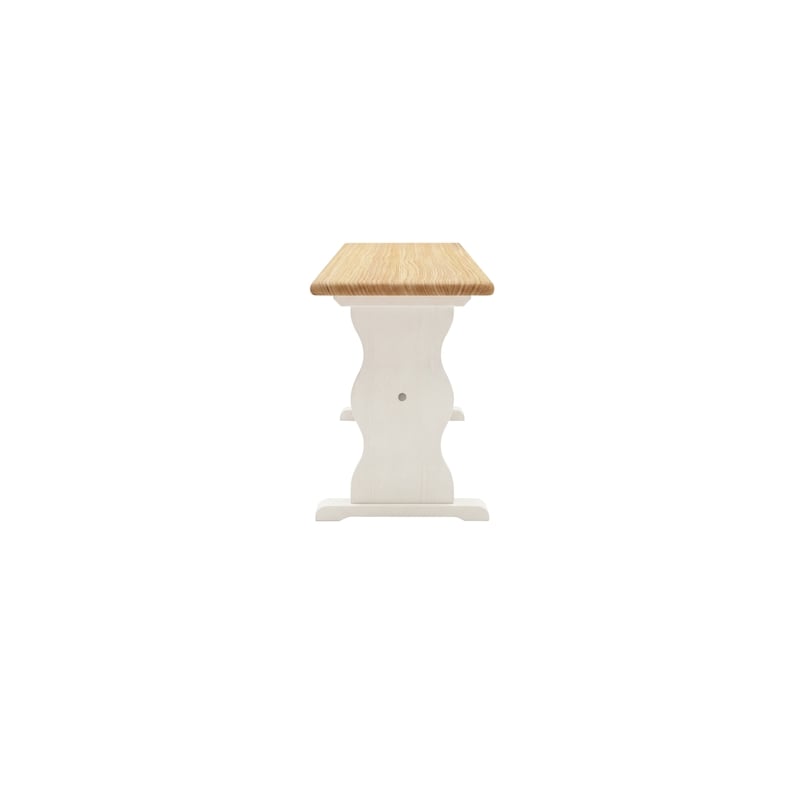 Linon Chelsea Wood Dining Bench in White and Natural