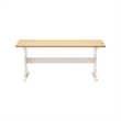 Linon Chelsea Wood Dining Bench in White and Natural