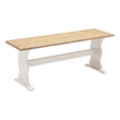 Linon Chelsea Wood Dining Bench in White and Natural