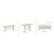 Linon Chelsea Corner Wood Three Piece Dining Nook Set in White and Natural