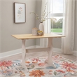 Linon Chelsea Wood Dining Table in White and Natural
