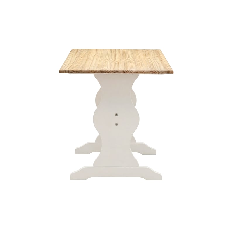 Linon Chelsea Wood Dining Table in White and Natural