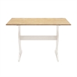 Linon Chelsea Wood Dining Table in White and Natural