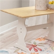 Linon Chelsea Wood Dining Table in White and Natural