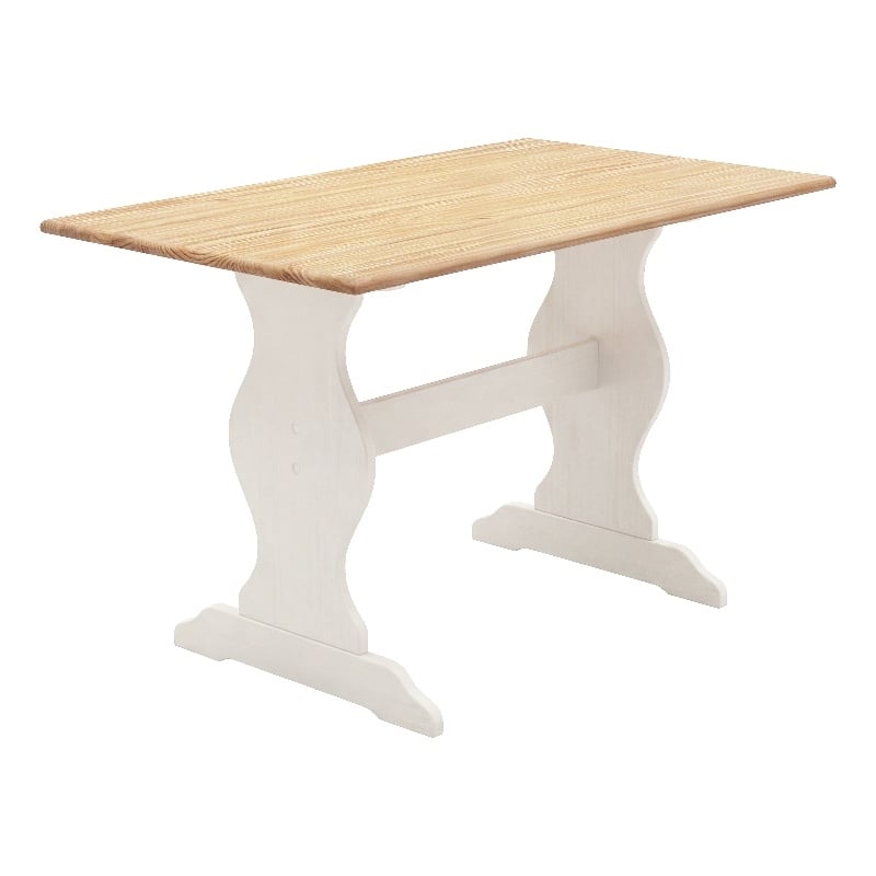 Linon Chelsea Wood Dining Table in White and Natural