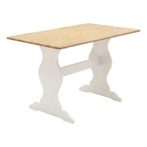 Linon Chelsea Wood Dining Table in White and Natural