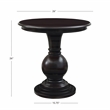 Linon Amelia Round Accent Table Pedestal Base 26.5