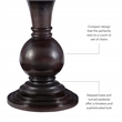 Linon Amelia Round Accent Table Pedestal Base 26.5