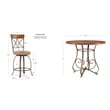 Linon Hamilton Five Piece Wood and Metal Dining Set in Pewter and Faux Cherry