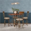 Linon Hamilton Five Piece Wood and Metal Dining Set in Pewter and Faux Cherry