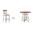 Linon Hamilton Five Piece Wood and Metal Dining Set in Pewter and Faux Cherry